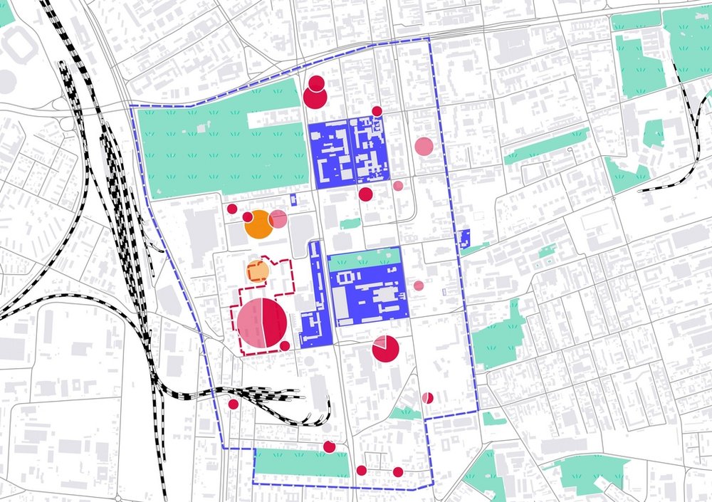 Mapa inwestycji mieszkaniowych wokół kampusu Politechniki Łódzkiej